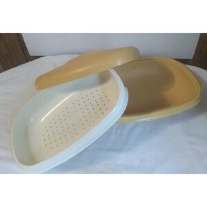 Vegetable Rice Steamer Vintage Tupperware 3 pc Golden Harvest 1273-3 Retro READ